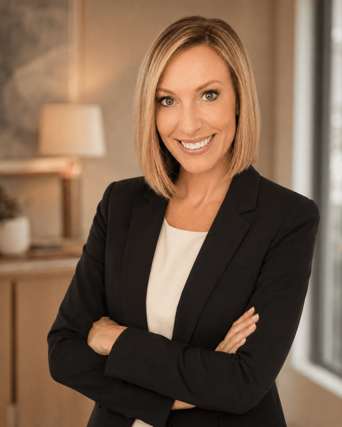 Christie Heiner in a black blazer